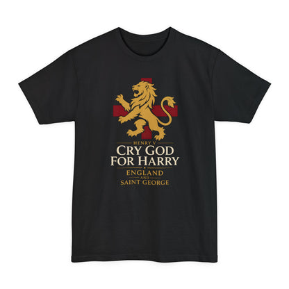 Cry God for Harry England Lion T-Shirt — Saint George Crest Tall Tee