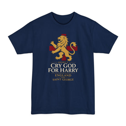 Cry God for Harry England Lion T-Shirt — Saint George Crest Tall Tee