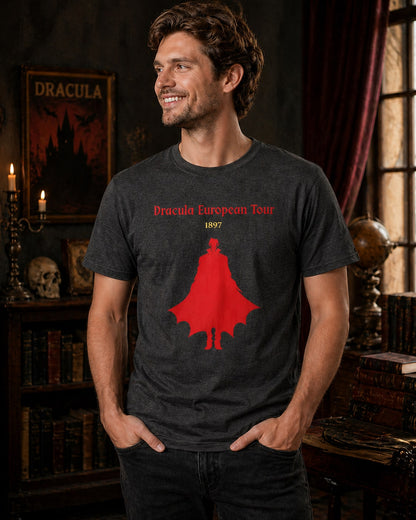 Dracula European Tour Special Edition – Front & Back Print T-Shirt Dark Heather Grey