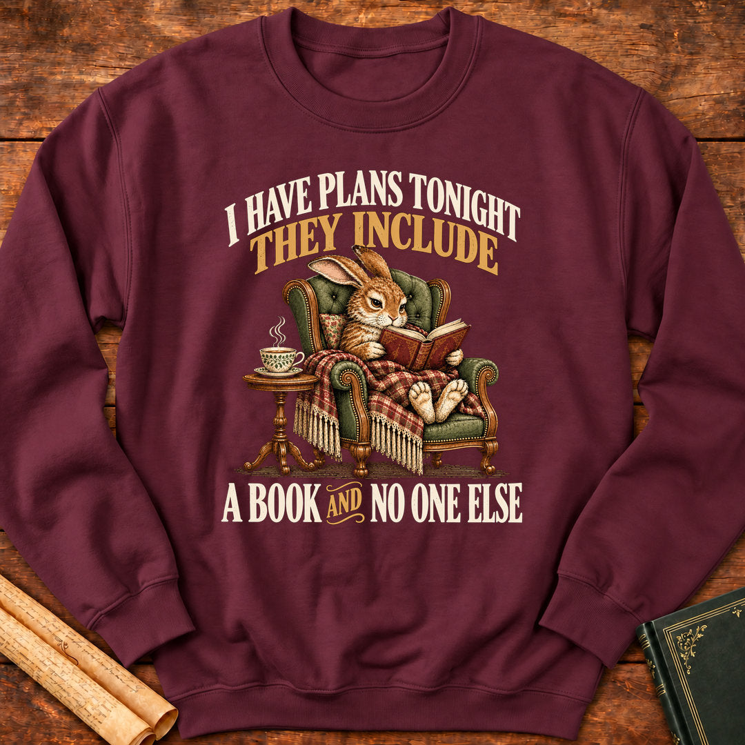 I Have Plans Tonight – Rabbit Reading Book Lover Sweatshirt
