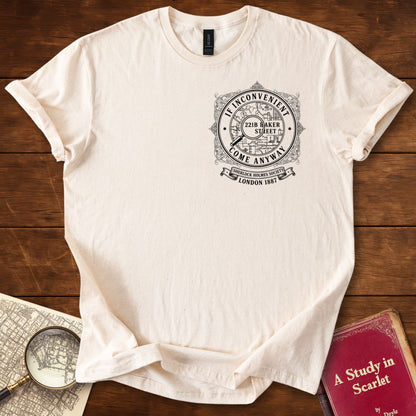 If Inconvenient, Come Anyway — Sherlock Holmes Society Insignia 1887 T-Shirt