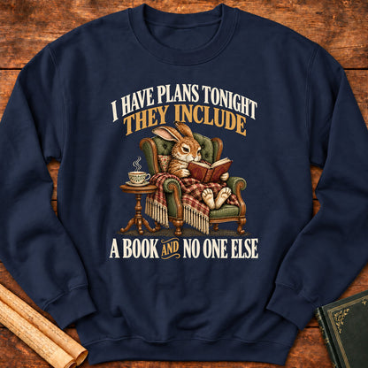 I Have Plans Tonight – Rabbit Reading Book Lover Sweatshirt
