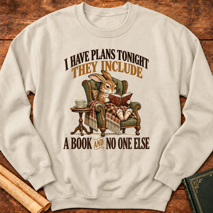 I Have Plans Tonight – Rabbit Reading Book Lover Sweatshirt