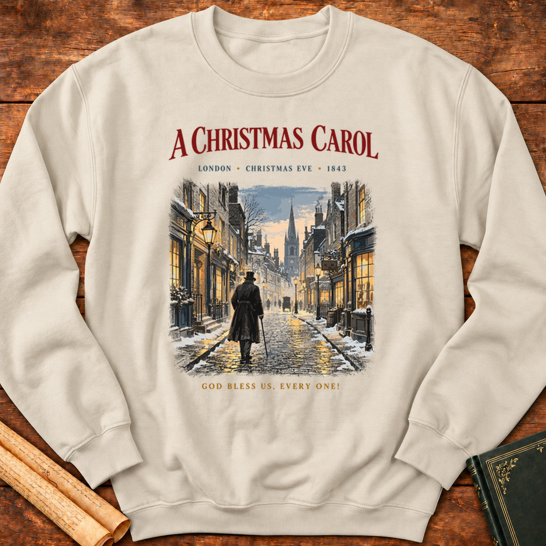 A Christmas Carol – London Christmas Eve 1843 Charles Dickens Sweatshirt - Sand