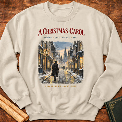 A Christmas Carol – London Christmas Eve 1843 Charles Dickens Sweatshirt - Sand