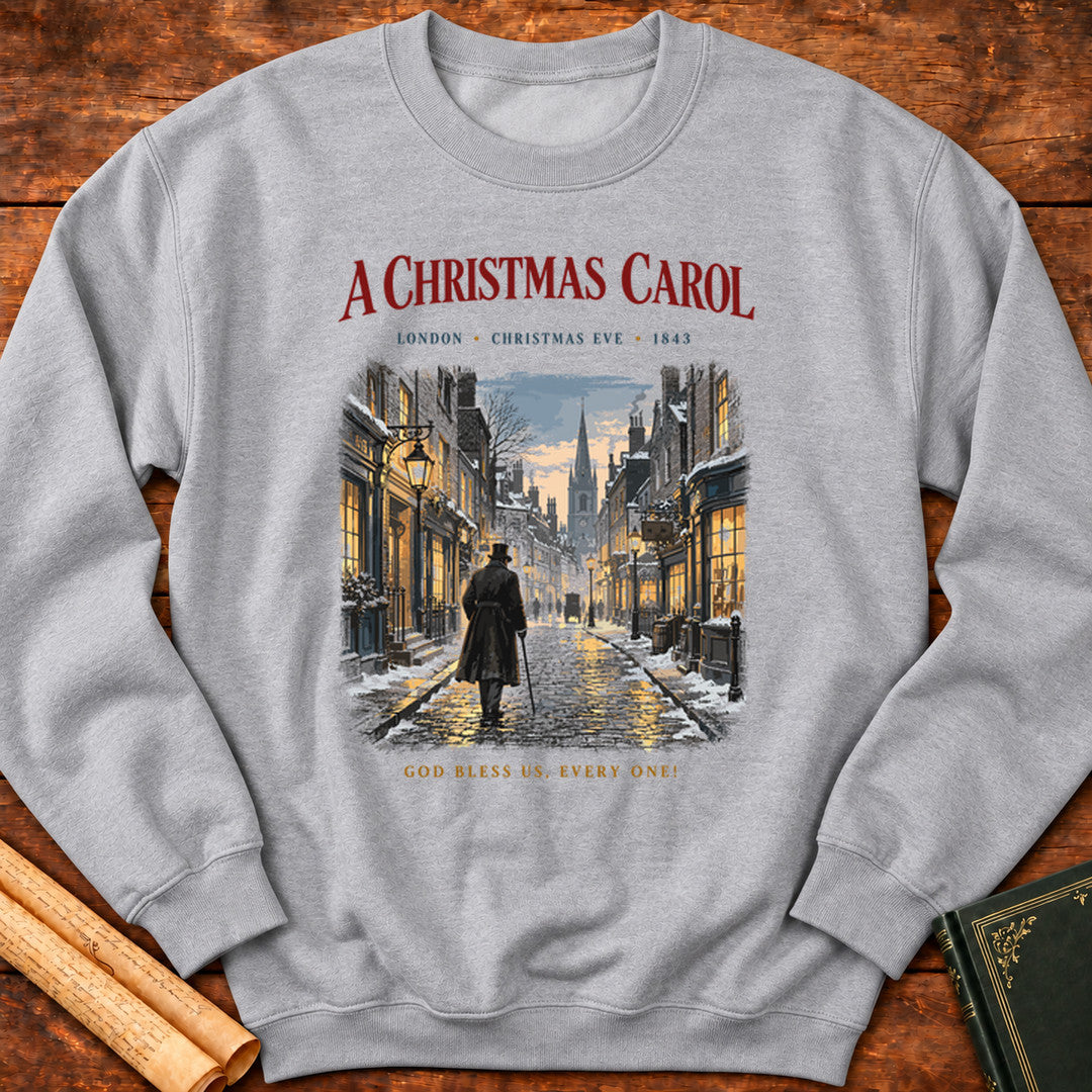 A Christmas Carol – London Christmas Eve 1843 Charles Dickens Sweatshirt - Sport Grey