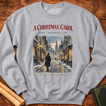 A Christmas Carol – London Christmas Eve 1843 Charles Dickens Sweatshirt - Sport Grey