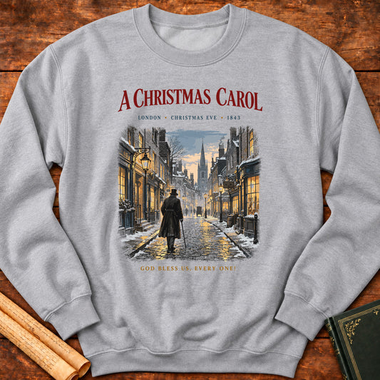 A Christmas Carol – London Christmas Eve 1843 Charles Dickens Sweatshirt - Sport Grey