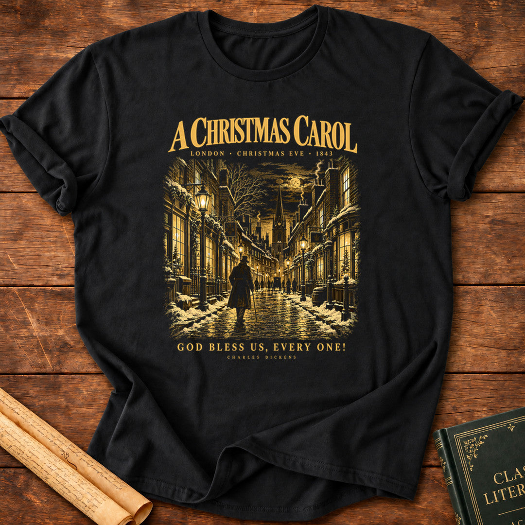 A Christmas Carol — London, Christmas Eve 1843 T-Shirt - Black