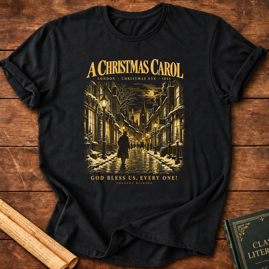 A Christmas Carol — London, Christmas Eve 1843 T-Shirt - Black