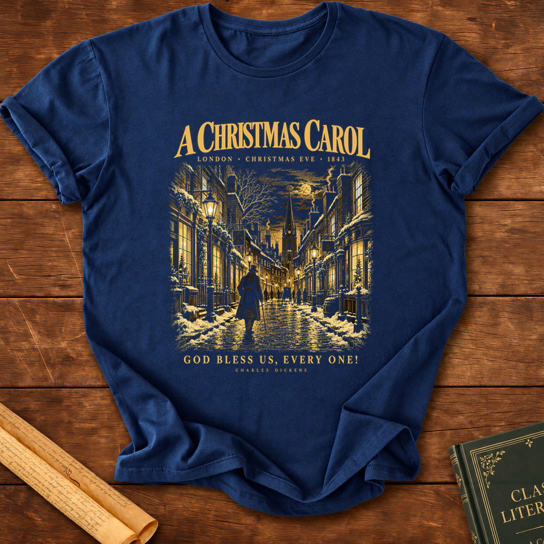 A Christmas Carol — London, Christmas Eve 1843 T-Shirt - Navy