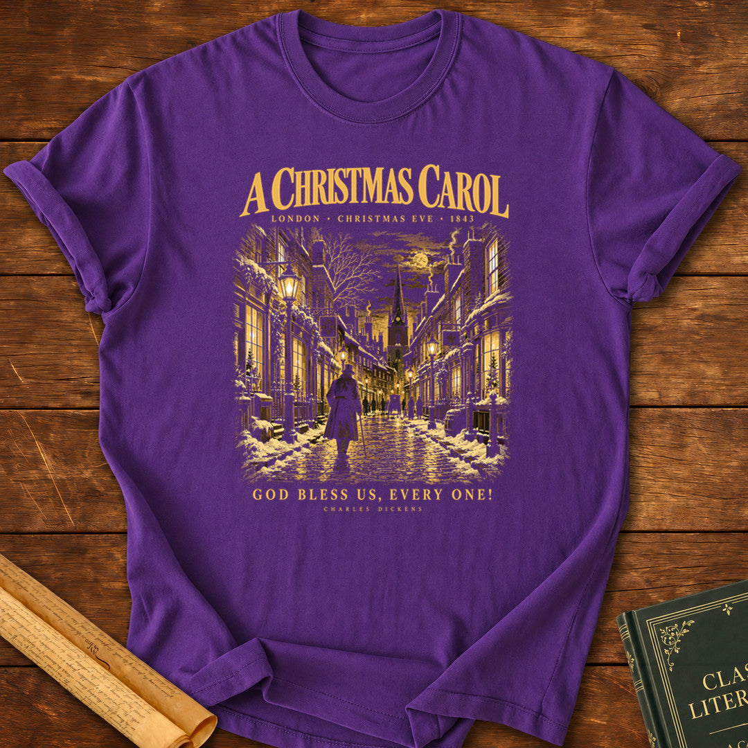 A Christmas Carol — London, Christmas Eve 1843 T-Shirt - Purple