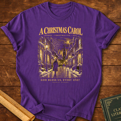 A Christmas Carol — London, Christmas Eve 1843 T-Shirt - Purple