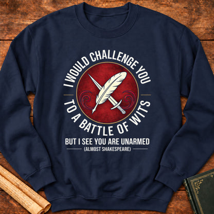 Battle of Wits Shakespeare (almost) Sweatshirt - Navy