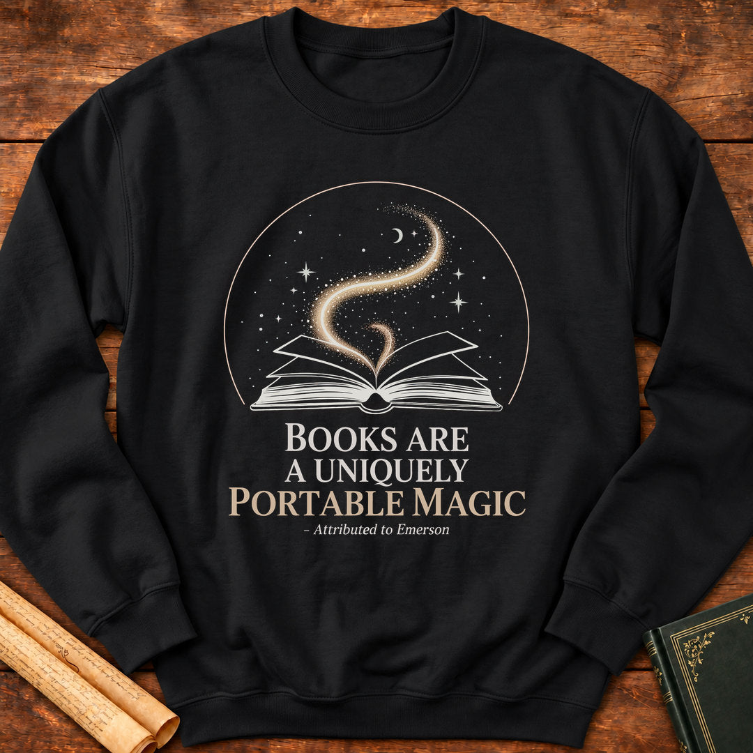 Books are a Uniquely Portable Magic Sweatshirt - Black