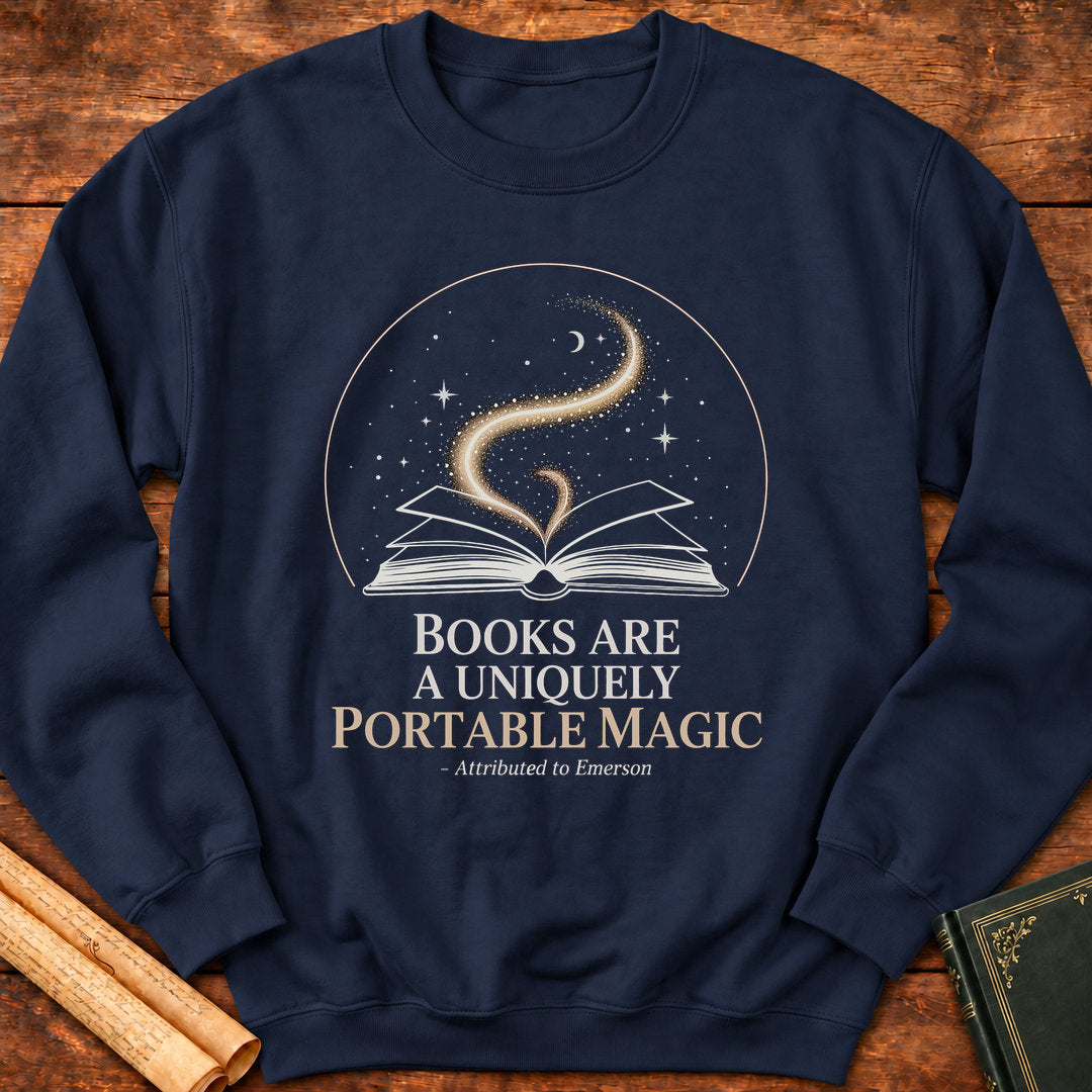Books are a Uniquely Portable Magic Sweatshirt - Navy