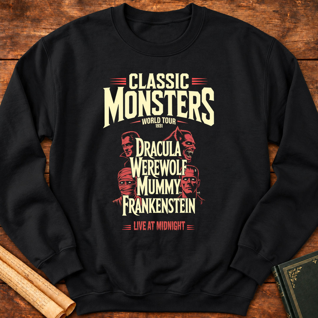 Classic Monsters World Tour Sweatshirt - Black