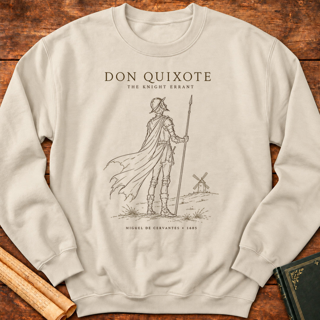 Don Quixote Knight Errant Silhouette Sweatshirt - Sand