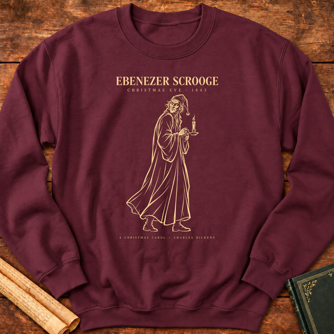 Ebenezer Scrooge – A Christmas Carol Charles Dickens Silhouette Sweatshirt - Maroon