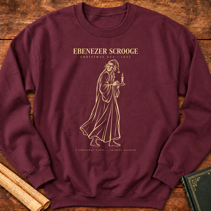 Ebenezer Scrooge – A Christmas Carol Charles Dickens Silhouette Sweatshirt - Maroon