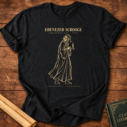 Ebenezer Scrooge – A Christmas Carol Charles Dickens Silhouette T-Shirt - Black