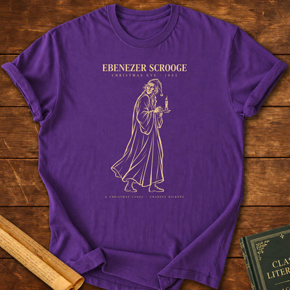Ebenezer Scrooge – A Christmas Carol Charles Dickens Silhouette T-Shirt - Purple