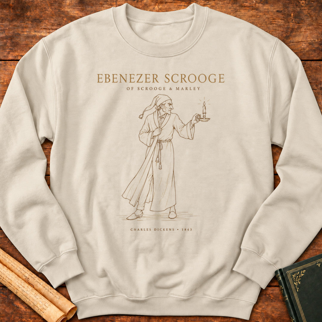 Ebenezer Scrooge Sweatshirt – A Christmas Carol Literary Sweatshirt - Sand