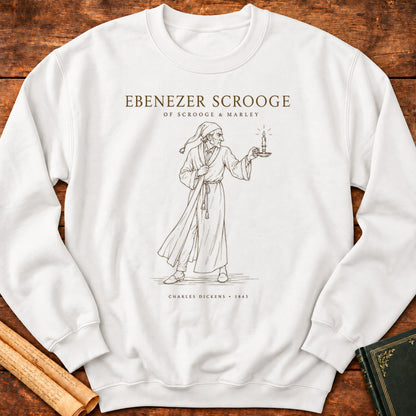 Ebenezer Scrooge Sweatshirt – A Christmas Carol Literary Sweatshirt - White