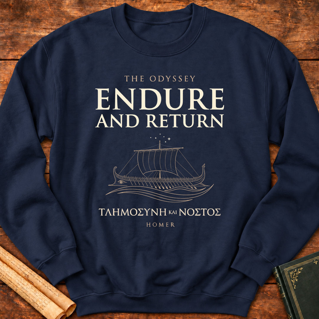 Endure and Return | The Odyssey by Homer Literary Sweatshirt - Navy