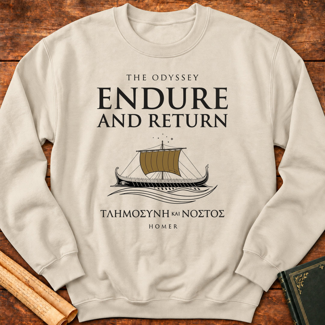 Endure and Return | The Odyssey by Homer Literary Sweatshirt - Sand