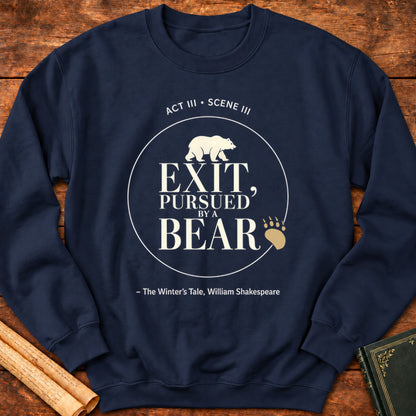 Exit, Pursued by a Bear - Shakespeare Sweatshirt - Navy