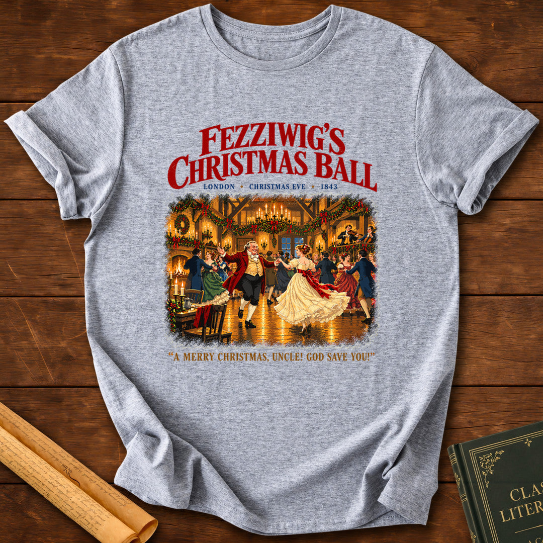 Fezziwig’s Christmas Ball – A Christmas Carol T-Shirt - Sport Grey