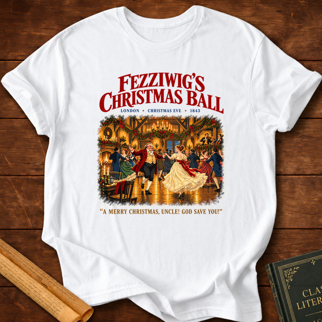 Fezziwig’s Christmas Ball – A Christmas Carol T-Shirt - White