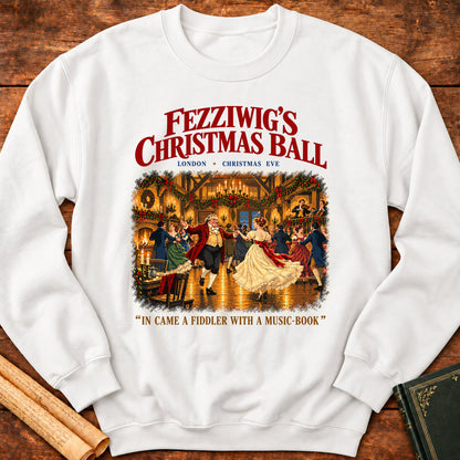 Fezziwig's Christmas Ball – Christmas Carol Victorian Dickens Sweatshirt - White