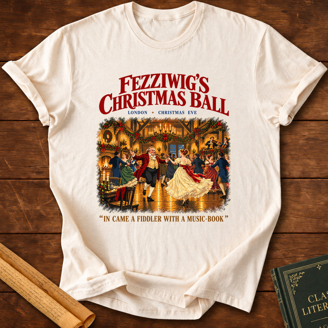 Fezziwig's Christmas Ball – Christmas Carol Victorian Dickens T-Shirt - Natural
