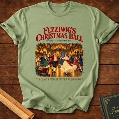 Fezziwig's Christmas Ball – Christmas Carol Victorian Dickens T-Shirt - Sage