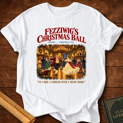Fezziwig's Christmas Ball – Christmas Carol Victorian Dickens T-Shirt - White