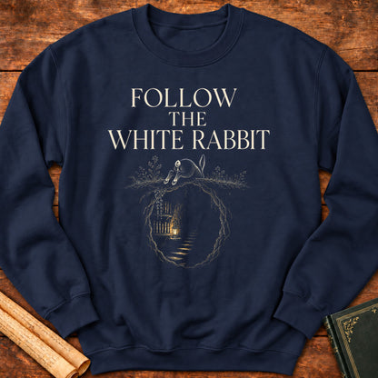 Follow The White Rabbit – Literary Adventure Sweatshirt - Navy