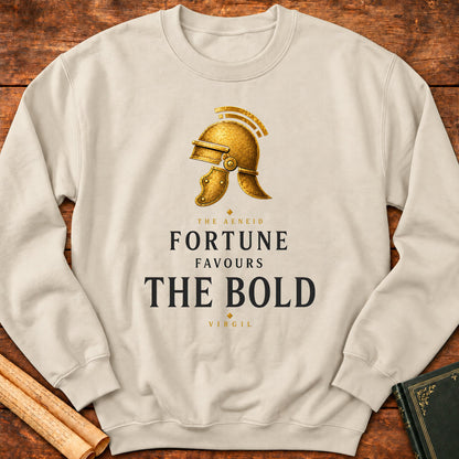 Fortune Favours the Bold – The Aeneid Premium Roman Literature Sweatshirt - Sand