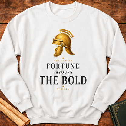 Fortune Favours the Bold – The Aeneid Premium Roman Literature Sweatshirt - White