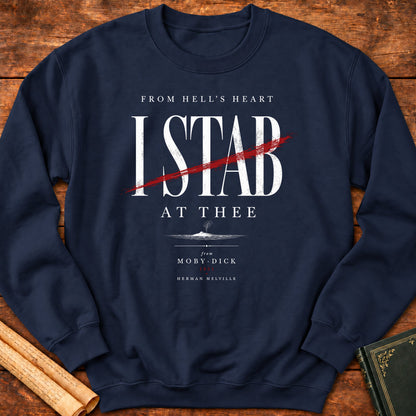 From Hell's Heart I Stab at Thee – Moby-Dick Literary Sweatshirt - Navy