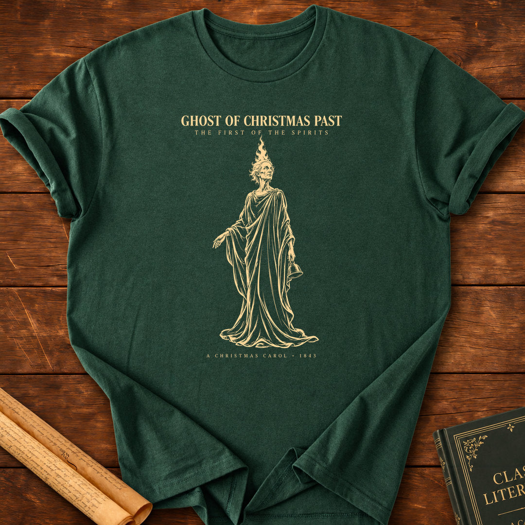 Ghost of Christmas Past – Charles Dickens Literary Christmas T-Shirt - Forest Green