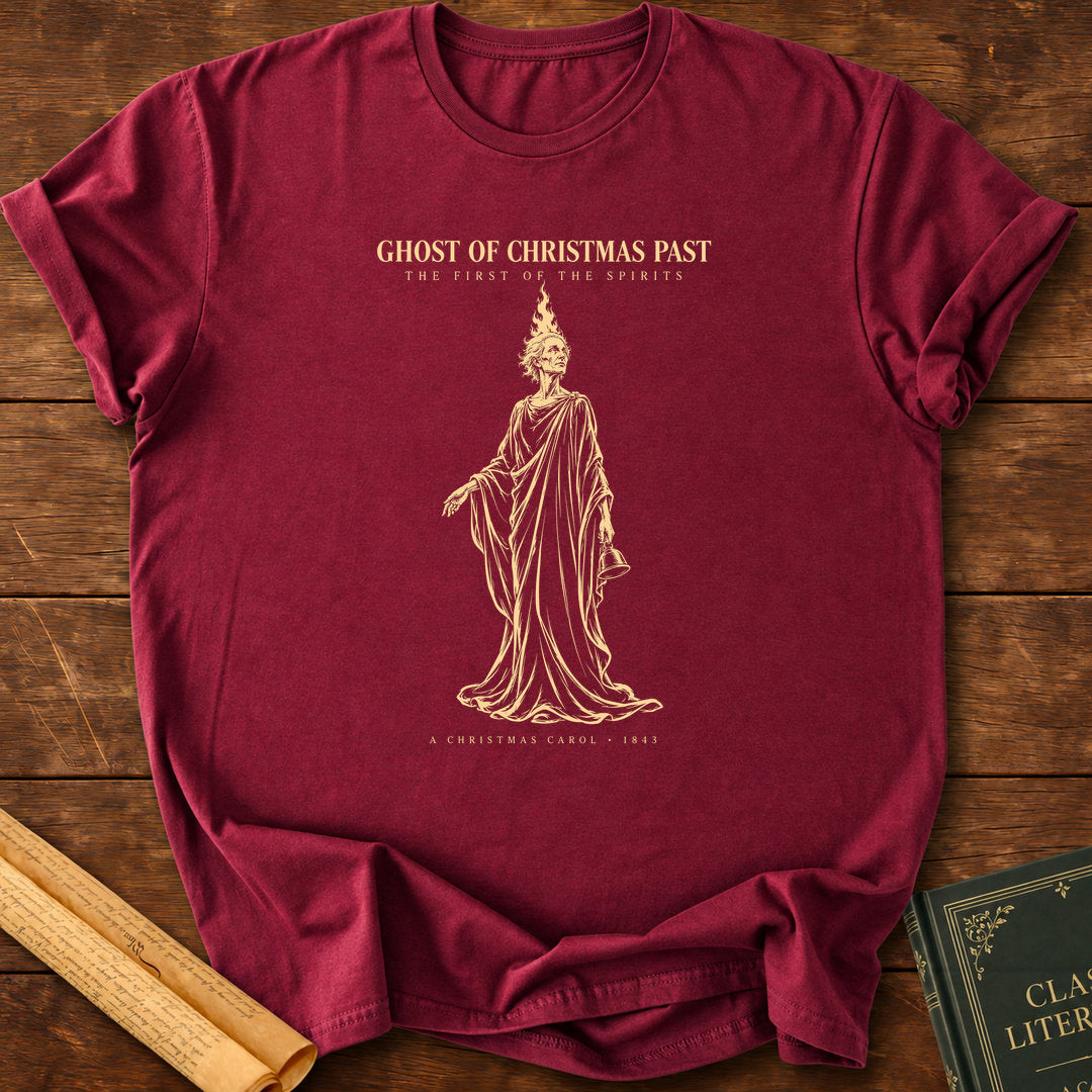 Ghost of Christmas Past – Charles Dickens Literary Christmas T-Shirt - Maroon