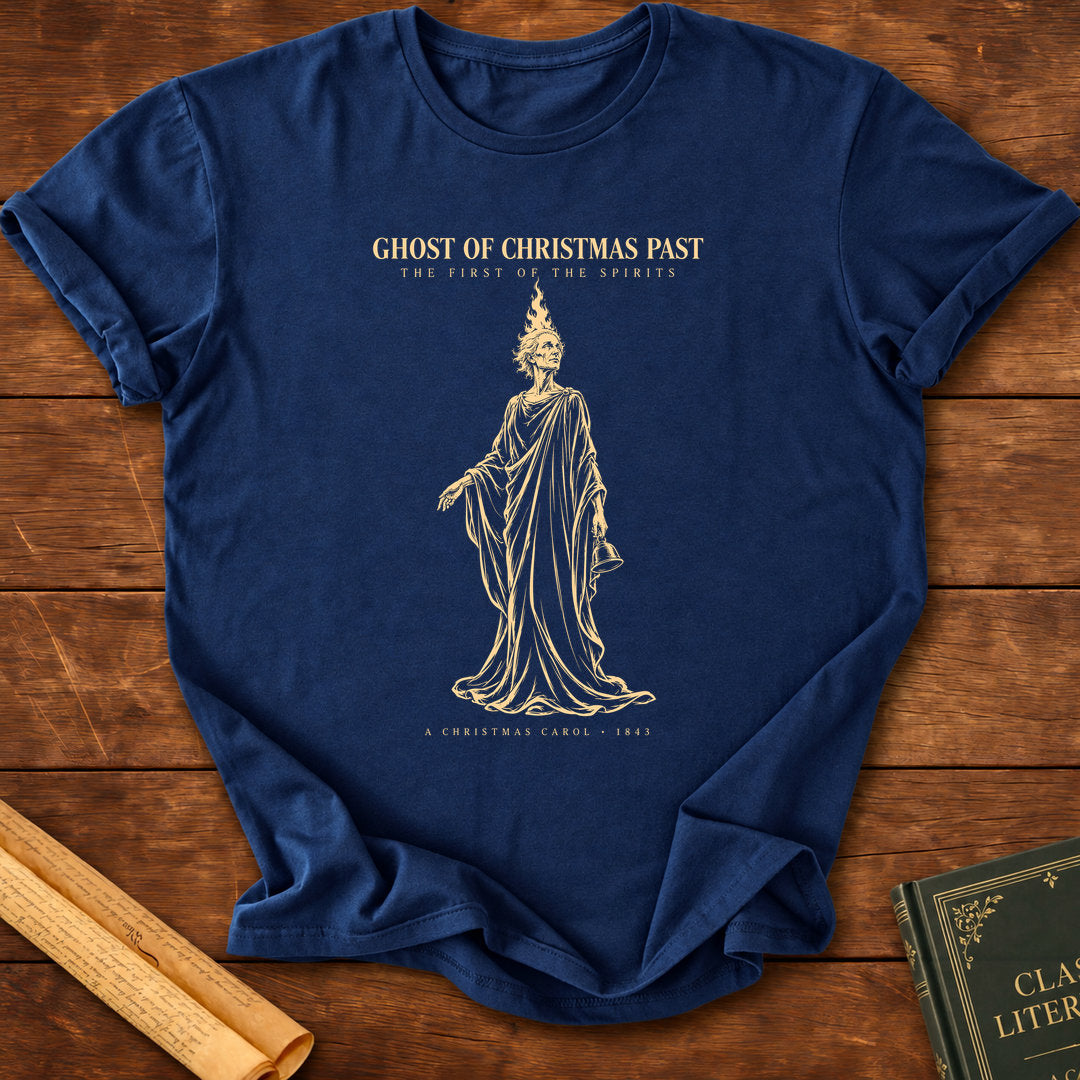Ghost of Christmas Past – Charles Dickens Literary Christmas T-Shirt - Navy