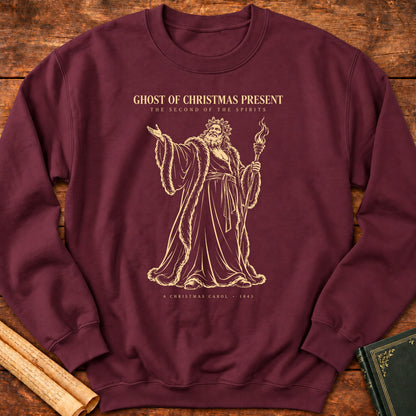 Ghost of Christmas Present – Dickens A Christmas Carol Silhouette Sweatshirt - Maroon