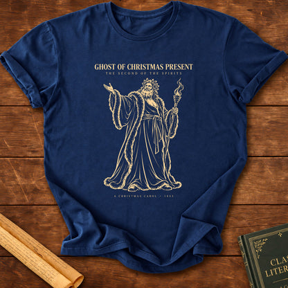 Ghost of Christmas Present – Dickens A Christmas Carol Silhouette T-Shirt - Navy