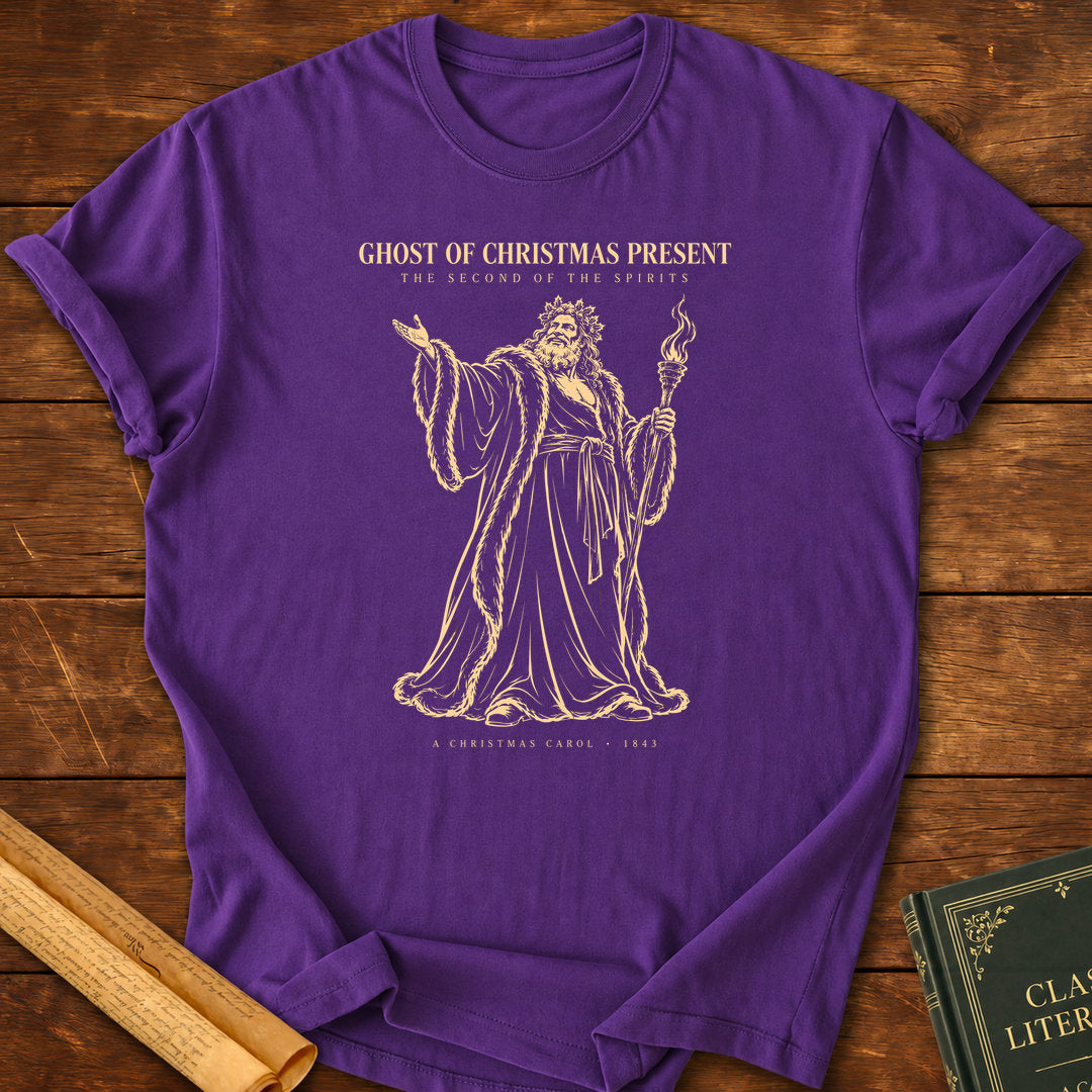 Ghost of Christmas Present – Dickens A Christmas Carol Silhouette T-Shirt - Purple