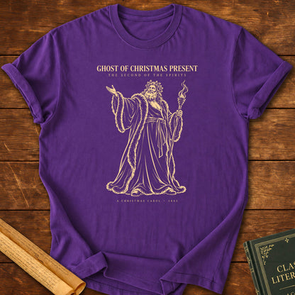 Ghost of Christmas Present – Dickens A Christmas Carol Silhouette T-Shirt - Purple