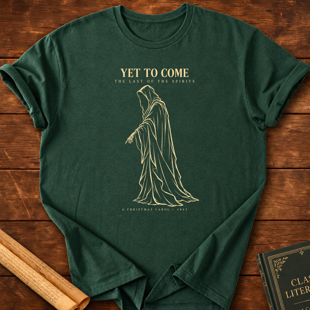 Ghost of Christmas Yet to Come – Charles Dickens Christmas Carol T-Shirt - Forest Green