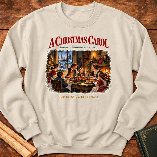 God Bless Us, Every One! – A Christmas Carol Sweatshirt - Sand